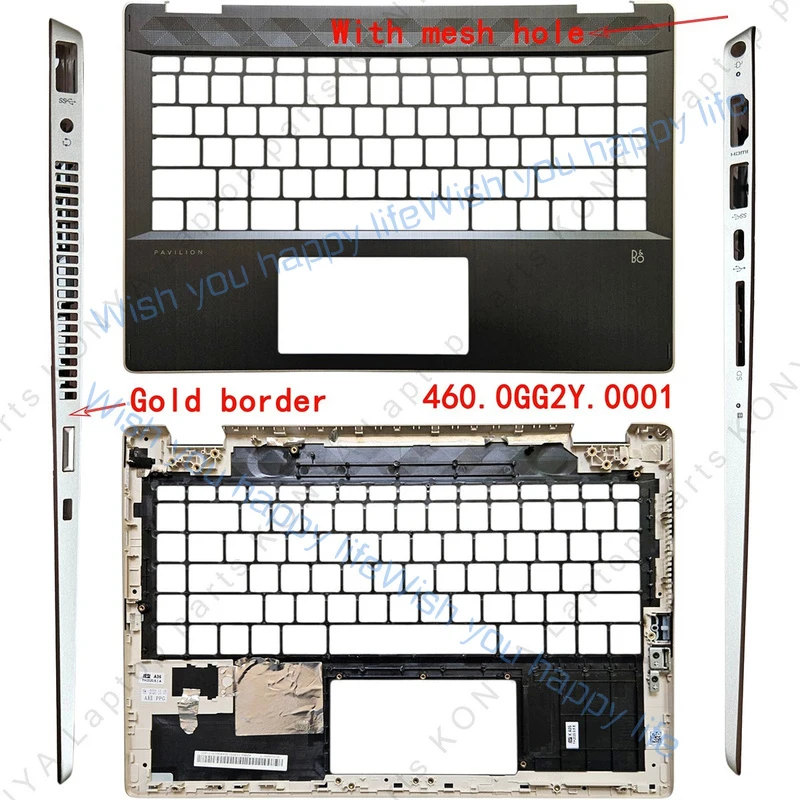 L... For HP Pavilion X360 14-DH TPN-W139 Series Laptop Palmrest Upper Cover Assembly