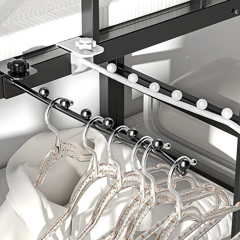 Window Space Saving Closet Organizer Wall Mount Clothes Hanger Dormitory Bedside Clothes Drying Rack For Bedroom Clothing Stores