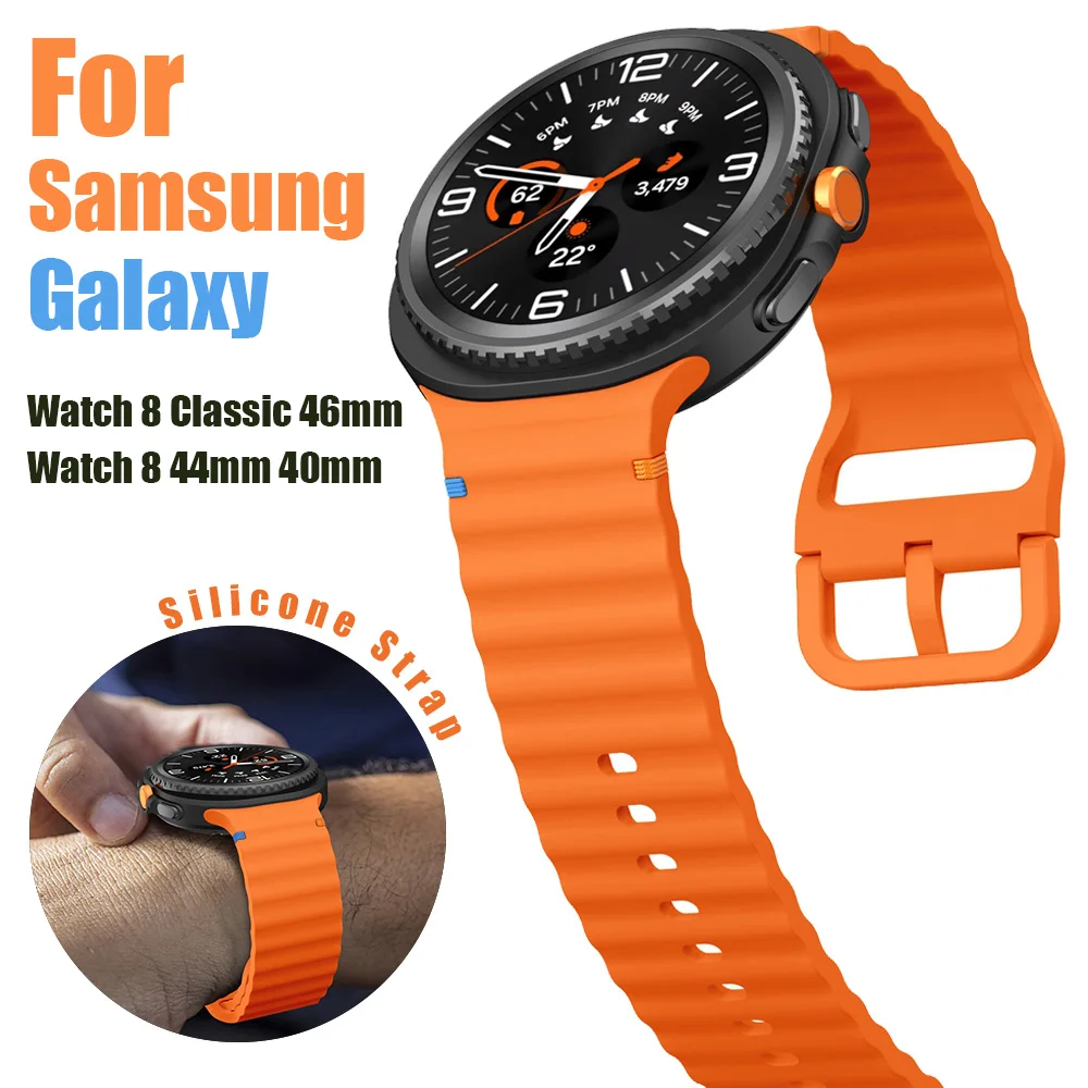 Silikon-Uhrenarmband für Samsung Galaxy 8 Classic 46 mm, Ersatzarmband, Zubehör für Galaxy 8 Classic 44 mm, 40 mm