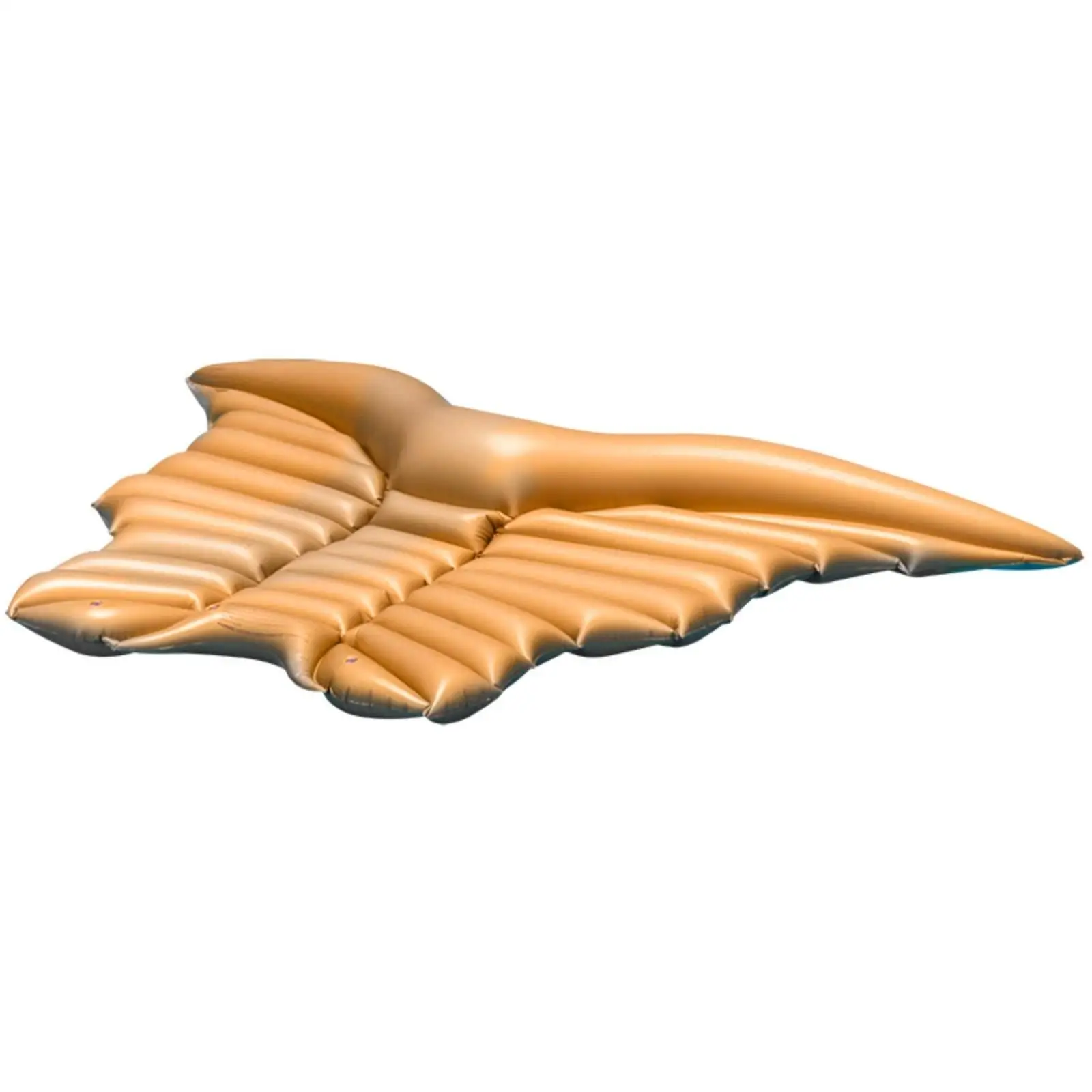 Inflatable Swimming Ring Golden Butterfly Wing Pool Float Oversized 250x180cm PVC Lounger for Family Outdoor Water Summer
