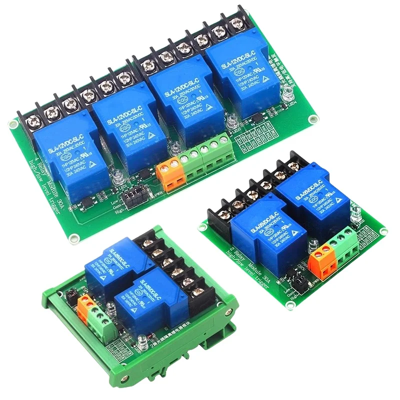 2-channel/4-channel 30A high and low level relay module 5V/12V/24V smart home PLC automation control
