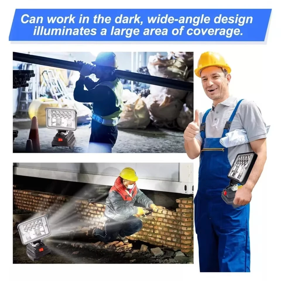 Pour Makita 18V Li-ion batterie LED lampe de travail 3/4 pouces Portable lanterne lampe de poche éclairage de secours pour Camping outil lampe