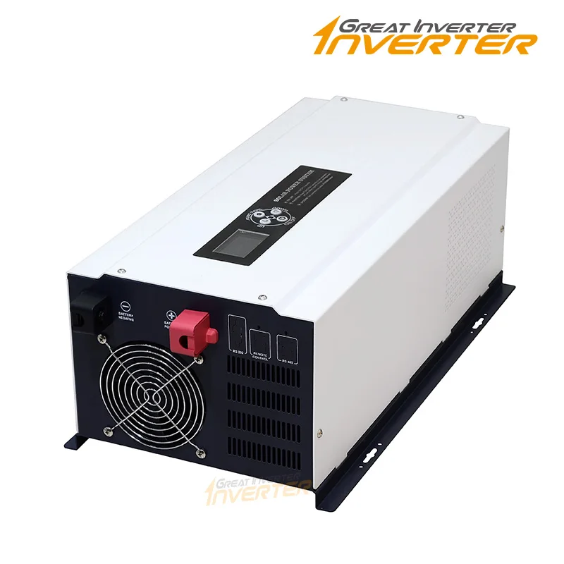 China Adjustable AC Charge Current 0-30A 3000W DC to AC 24V 48V Pure Sine Wave Inverter 110V 220V AVR output MPPT PWM Inverter