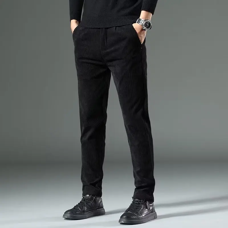 

Corduroy Pants Men's Autumn Winter New Korean Style Slim Straight Business Casual Trousers