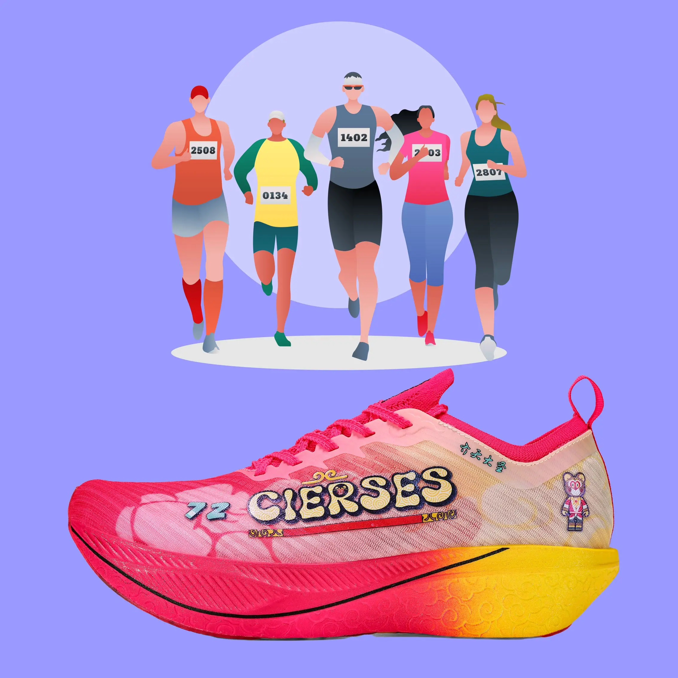 Full-length Carbon Plate Nitrogen Air Cushion Running Shoes Marathon Sports Shoes Wear-resistant Men's And Women's Shoes