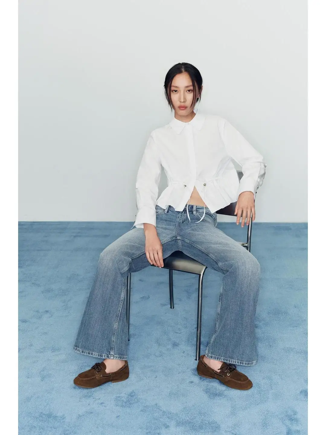 Verstellbarer Taillenverschluss, lang, Sve irt, Stehkragen, französischer Stil, Damen-Innenbekleidung in Übergröße, dünnes Material, Frühlingssaison