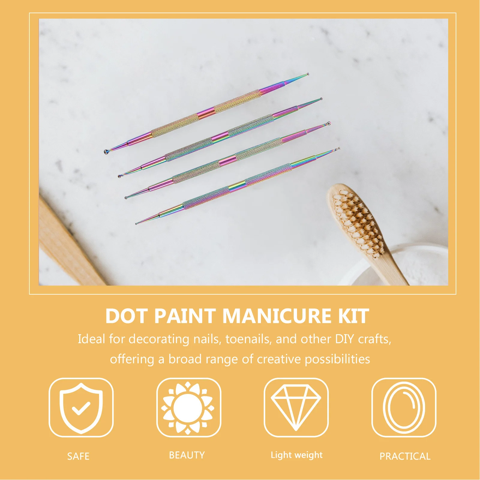 Zestaw narzędzi do zdobienia paznokci, 4 szt., przyrząd do nakładania cyrkonii, dwustronne, wytrzymałe metalowe długopisy do manicure, rękodzieła i dekoracji DIY.