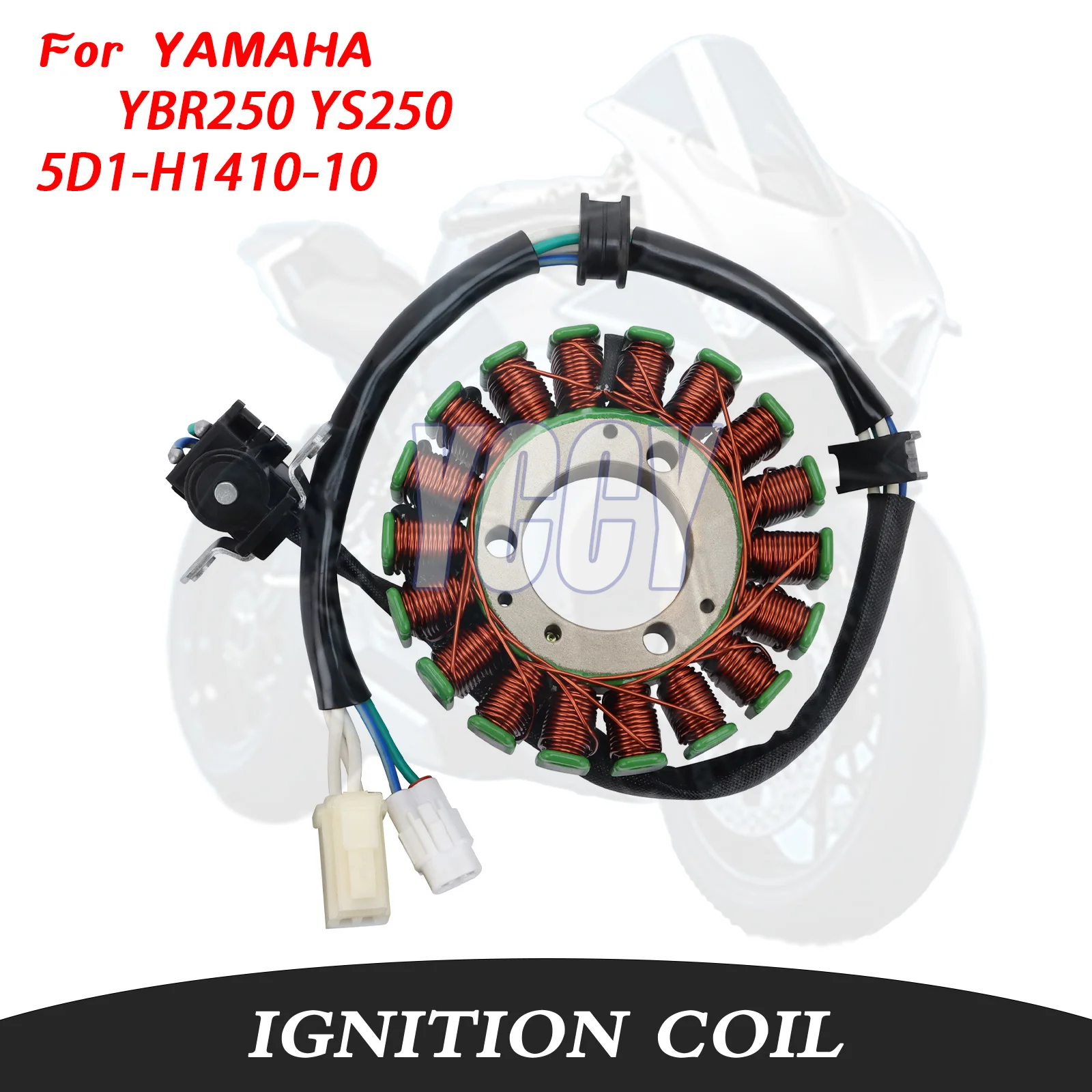 Bobina de encendido de alta calidad 5D1-H1410-10 para motocicleta Yamaha YBR250 2007-2011 YS250 YBR 250, bobina de estator de magneto