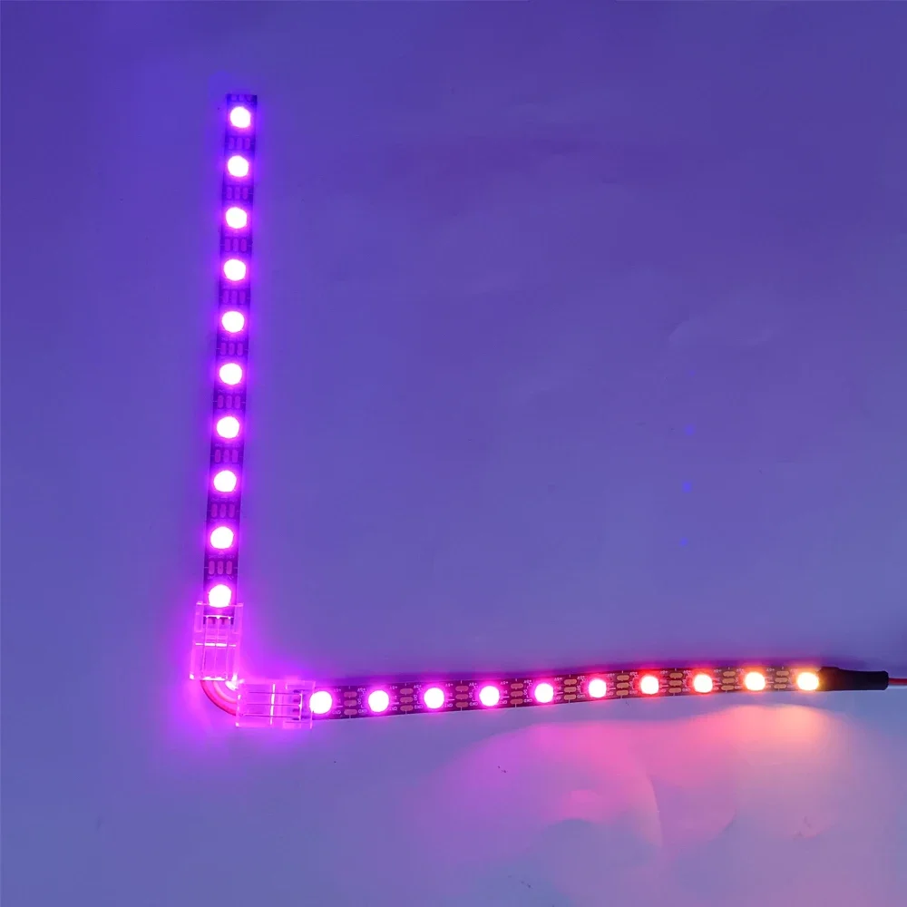 L-Shaped 2/3/4/5/6Pin LED Strip Light Corner Connector Transparent Solderless Buckle Board To Board Solderless For RGB RGBW Tape