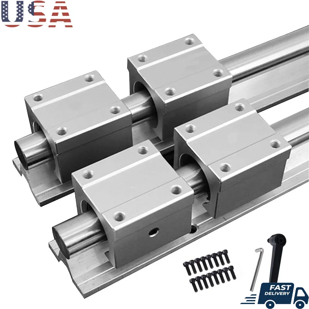

2Pcs SBR20 800mm Linear Guide Rail 4Pcs SBR20UU Bearing Blocks High Precision Sliding System DIY CNC Router Machine Tool
