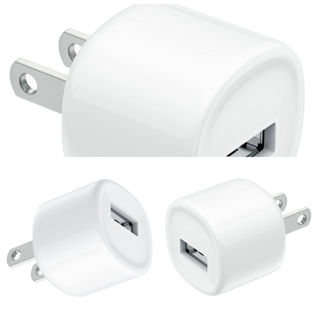 500pcs 5V 1A US Plug Travel Adapter USB Wall Charger Fast Charging For iPhone 15 14 13 Samsung Android Mobile Phones