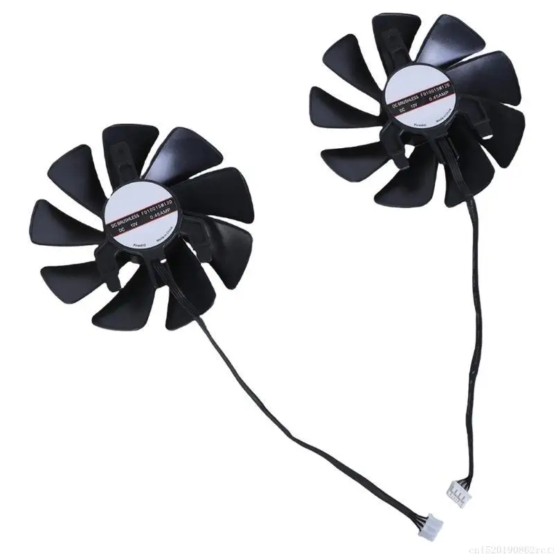 D5BB 1PAIR FD10015M12D 12V 0.45A Grafische kaartkoeling VGA Coolers Fan 4pin voor RX580 2048SP 8G D5