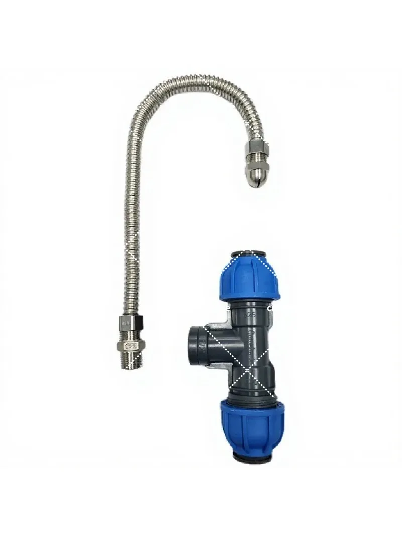 1/2" Stainless Steel Hose Female Tee Fitting for Solar Panel Cleaning System