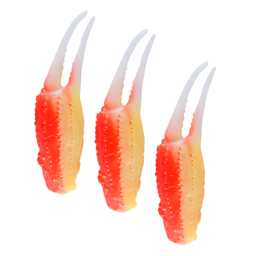 3 Pcs Shrimp Model Learning Crab Claw Realistic Toy Party Lifelike Simulated Artificial Leg Compact Decor Simulation Toys