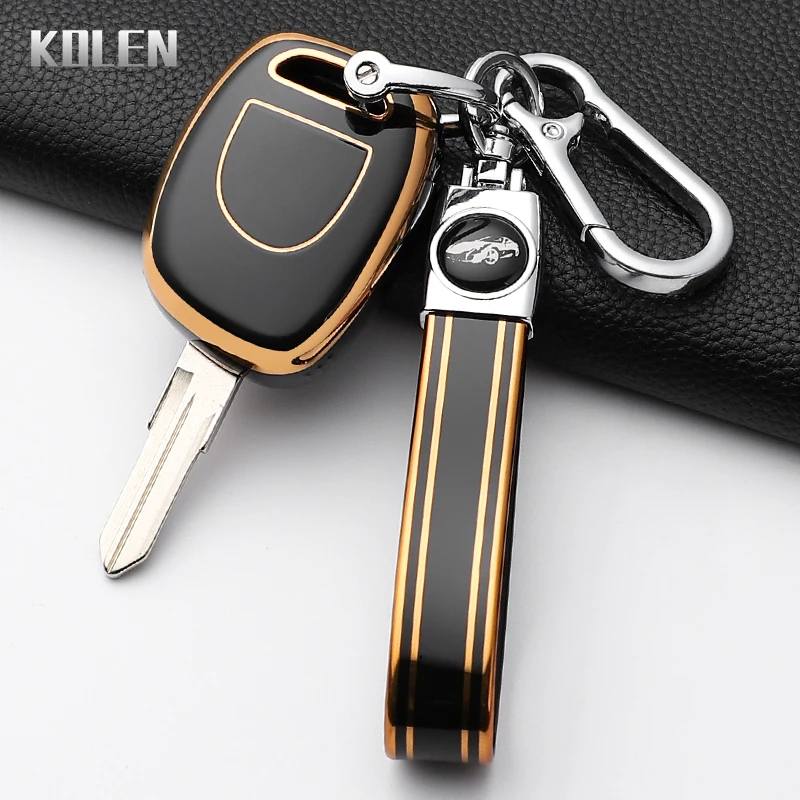 Mode TPU Auto Schlüssel Fall Abdeckung Für Renault Twingo Clio Kangoo Master KEIN Chip Uncut NE73 VAC102 Geschützt Shell Fob Schlüsselbund tasche