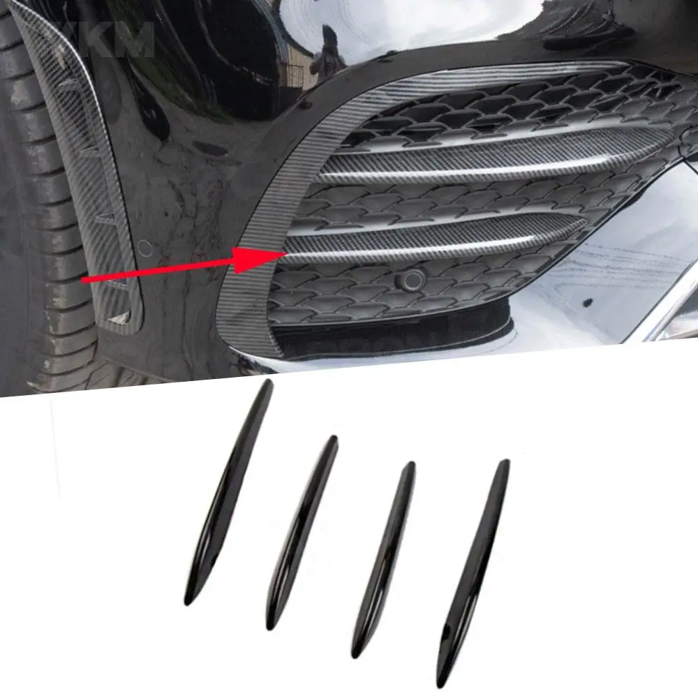 

Car Front Fog Light Lamp Grille for Benz GLE Class W167 350 450 GLE53 AMG Sport SUV 2020 + Grill Slats Cover Trim 4pcs