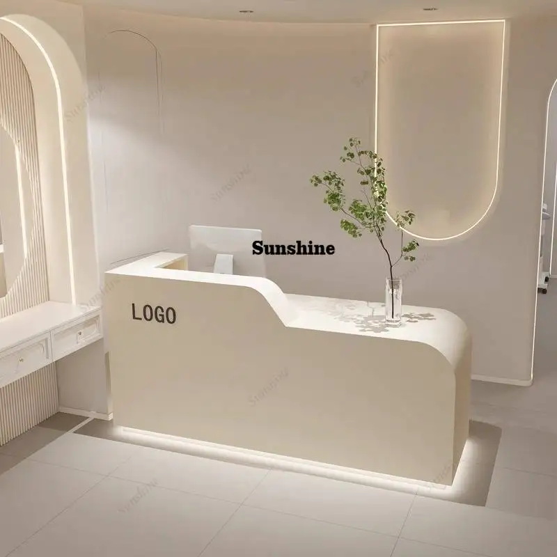 

Hotels Beauty Reception Desks Drawers Display Office Computer Reception Desks Modern Luxury Empfang Theke Office Furniture