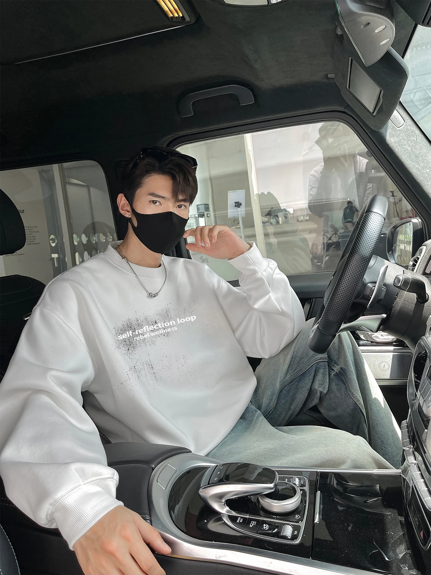 

Мужская толстовка свободного кроя с круглым вырезом American Sle, базовый слой, весна-осень, большие размеры, удобная, из смесового хлопка и полиэстера