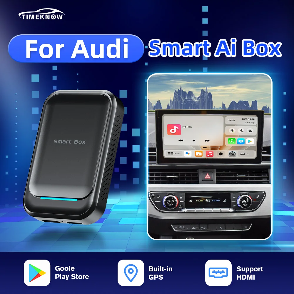 

TIMEKNOW For Audi Wired to Wireless CarPlay Ai Box Wireless Android Auto Adapter For Audi A1A3 A4 A5 A6 A7 A8 Q3 Q5 Q7 Q8 R8 TT