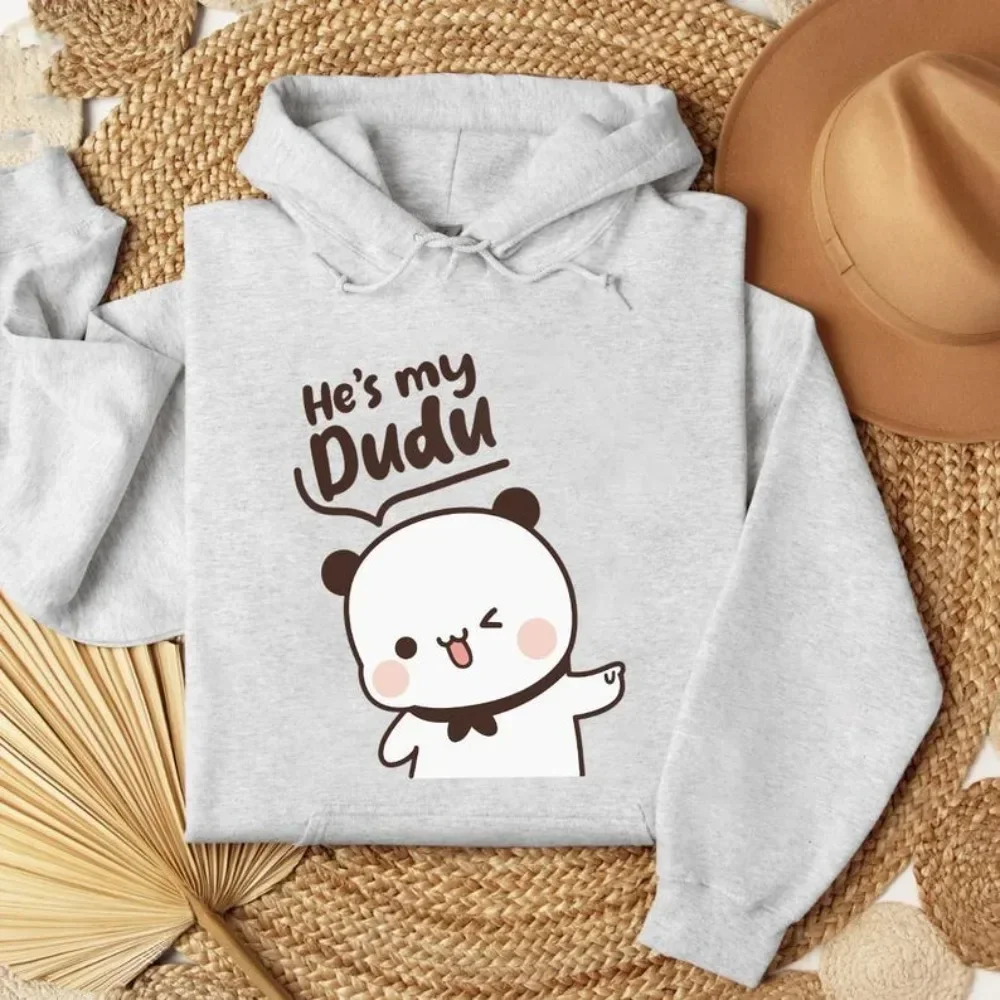 Bubu Dudu Bear Couple Hoodies Matching His & Hers Outfit Pullover Crew Neck Long Sleeve Fashion Soft Comfortable Thermal Hoodie