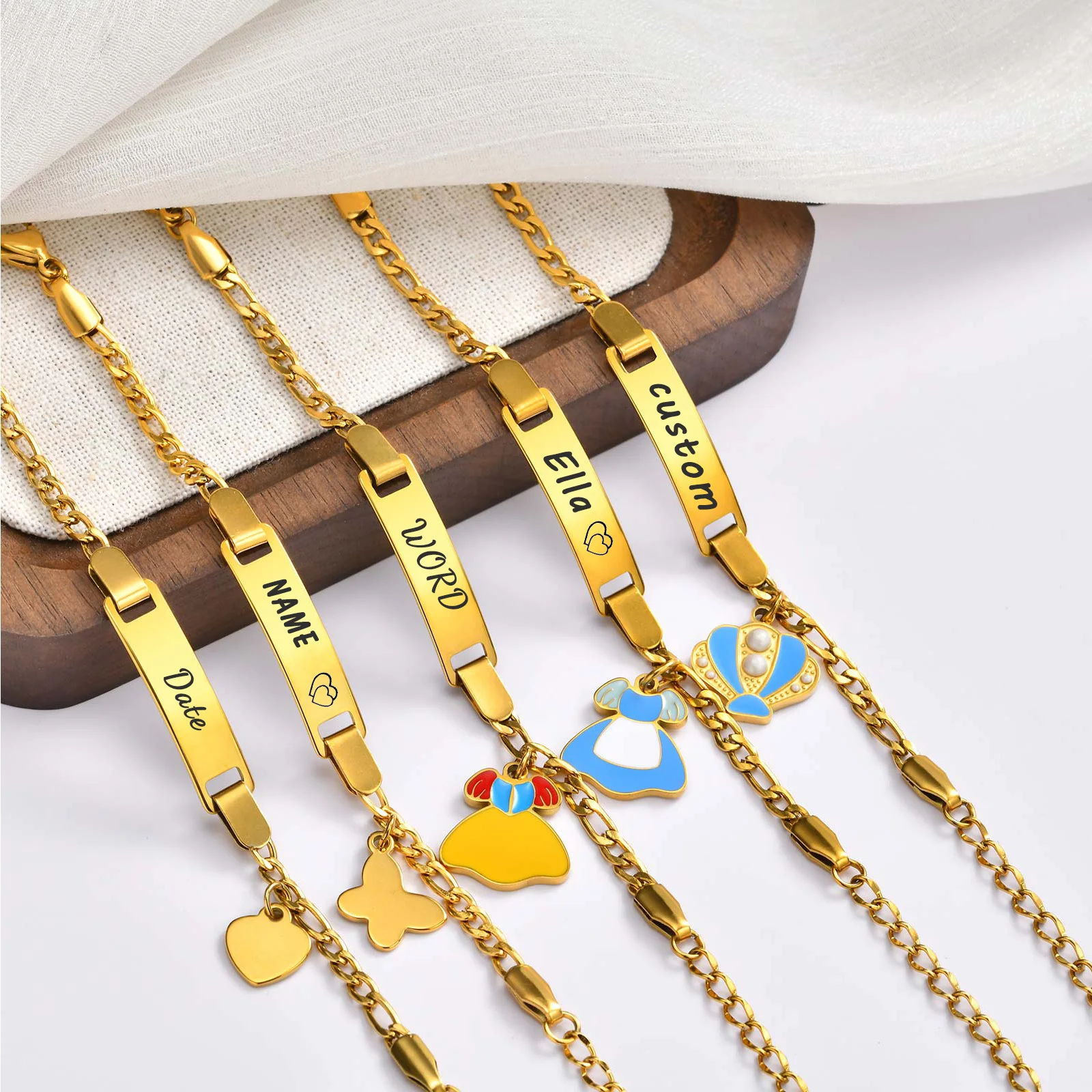 

Custom Newborn Bracelet Engrave Name & Birth Date, Stainless Steel Hypoallergenic Birthday Gift from Grandma Grandpa for Baby