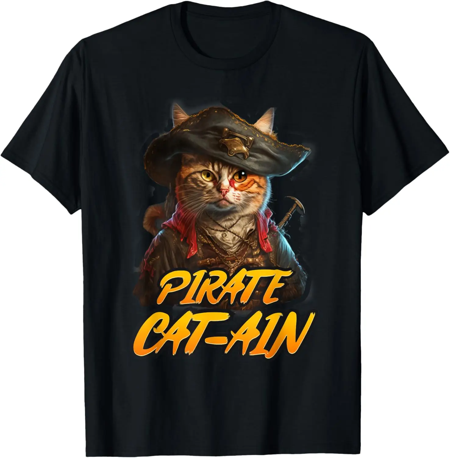 Funny Mashup Pirate Cat Cat-Ain Captain Cats Lovers T-Shirt