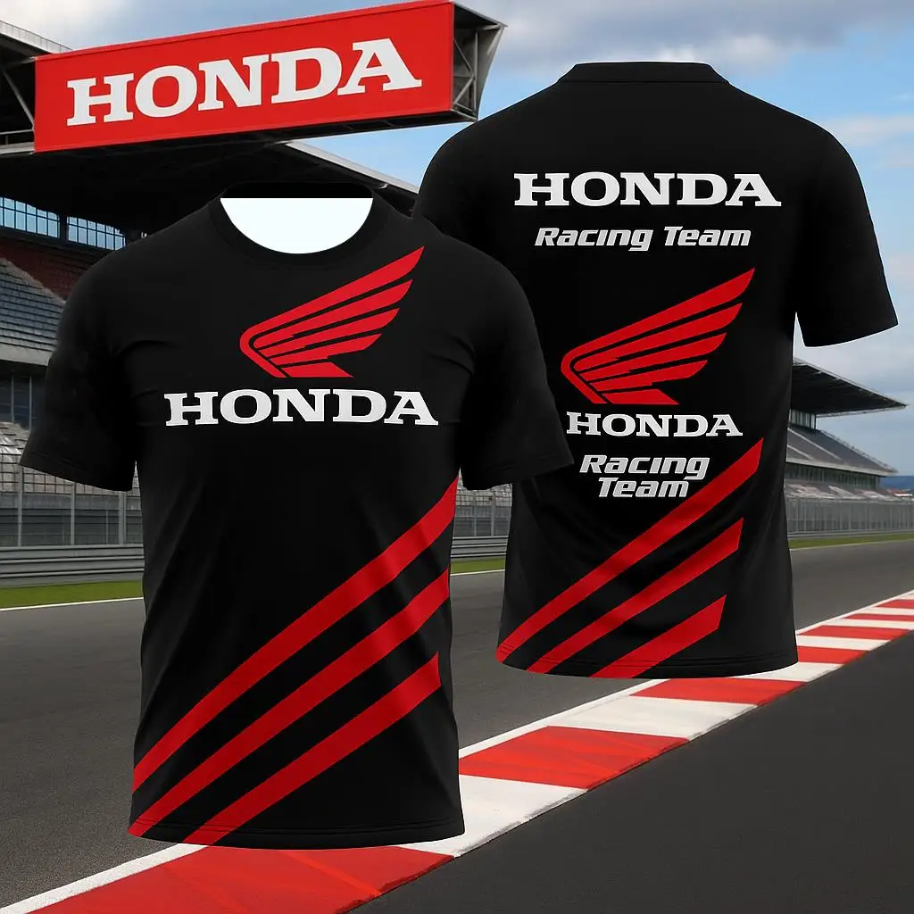 

Honda Men Racing T-shirt Quick Dry Short Sleeve Lightweight Breathable Motorcycle Biker Jersey Sportswear For Outdoor Riding