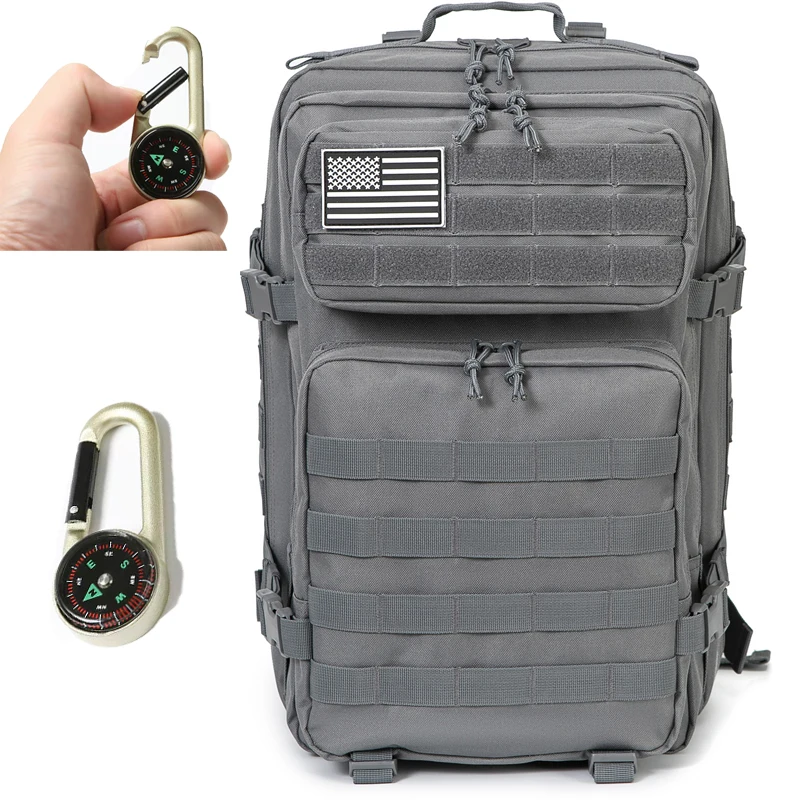 

Backpack Sports Backpack Camouflage Double Shoulder Bag Camping Hiking Outdoor Mountaineering Bag Give a compass