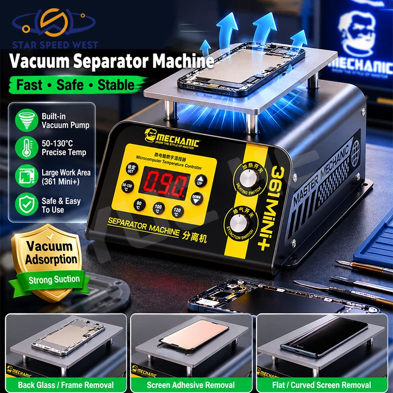 

MECHANIC 361Mini Phone Screen Separator Machine 200W Built in Vacuum Pump For Phone Back Glass Screen Frame Bracket Removal Tool