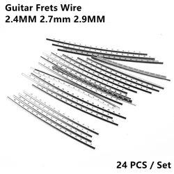 24pcs Fingerboard Frets Fret Wire For Electric Guitar Copper-nickel Alloy 2.4/2.7/2.9MM Repair Material Guitar Accessories New