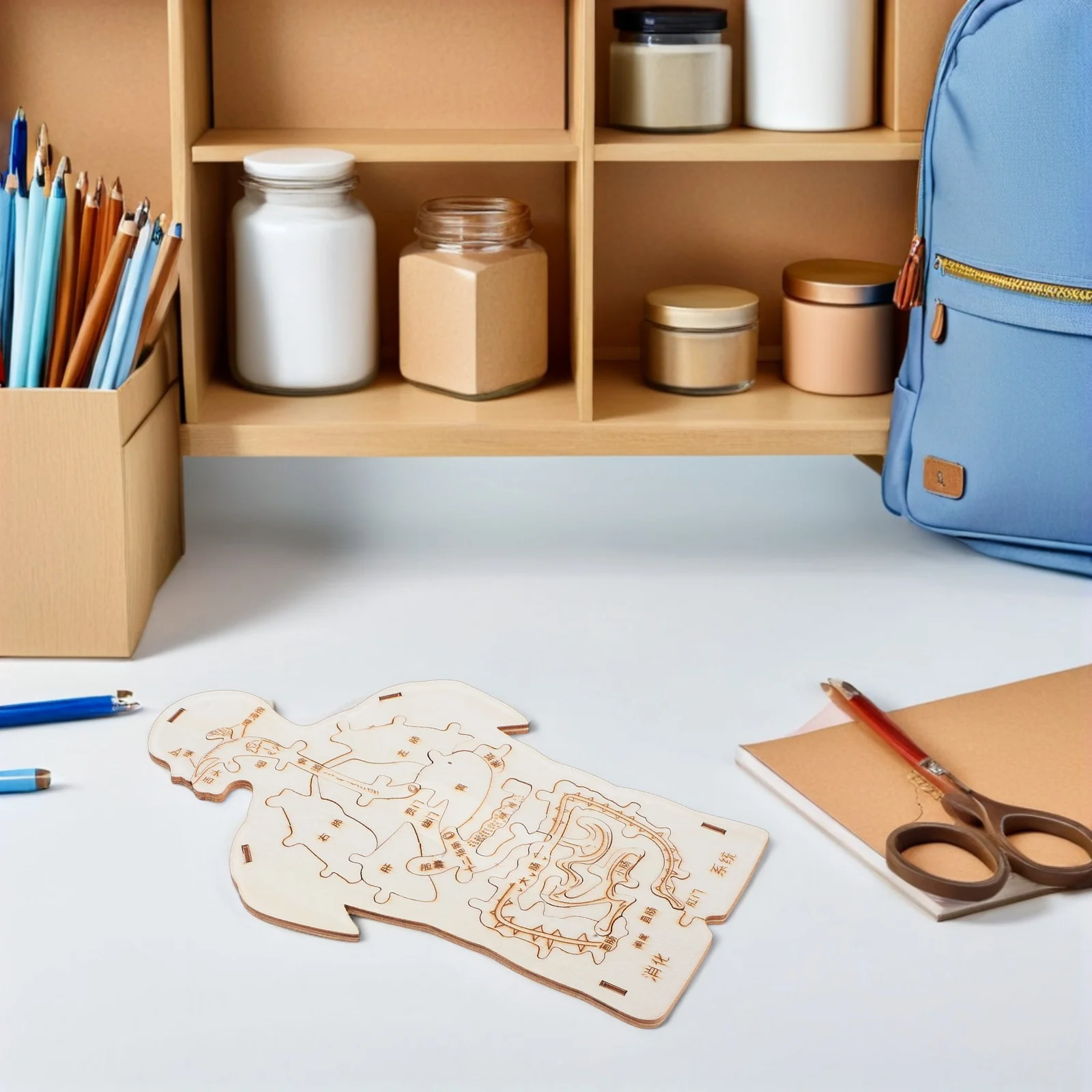 3-teiliges My Body-Puzzle für Kleinkinder – Naturholz-Puzzle für menschliche Anatomie – Geschicklichkeitsgebäude, wissenschaftliches Lernspiel für Kinder – Vorschule