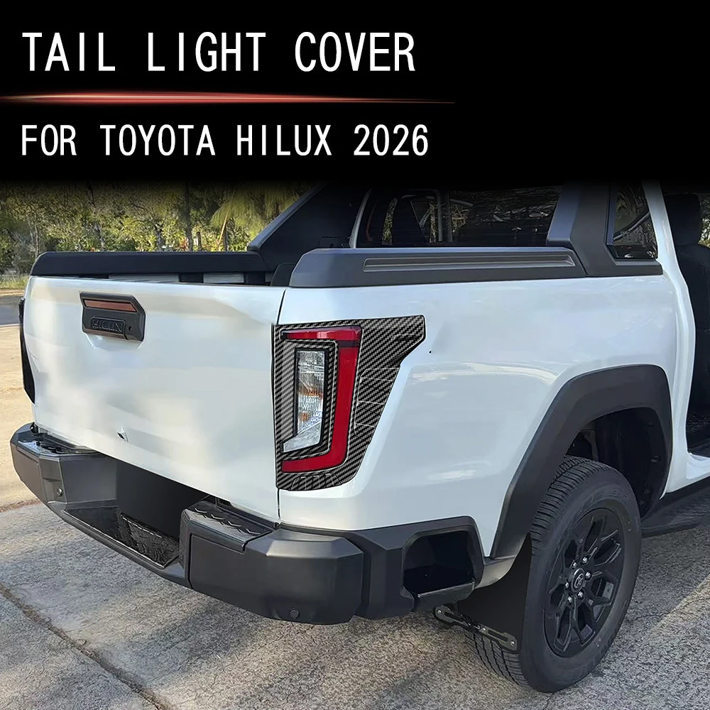 

For Toyota Hilux 2026 2027 ABS Black Carbon Fiber Rear Back Lamp Tail Light Cover Trim Frame Protector Sticker Styling Accessory
