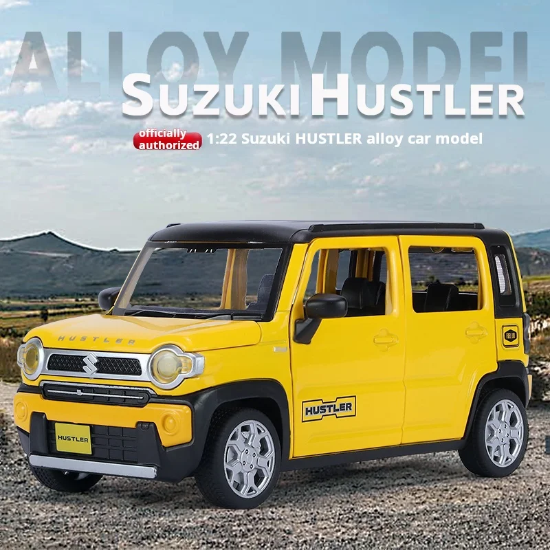 

1:22 Suzuki HUSTLER Alloy Simulation Off-Road Vehicle Jeep Model New Car Desktop Decoration Ornament Kids Toy Gift