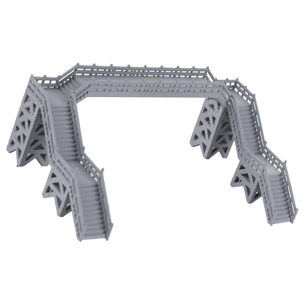 Modelo de puente peatonal, Material de mesa de arena, decoración de terrario de construcción, decoración de paisaje ferroviario, puente de tren pequeño