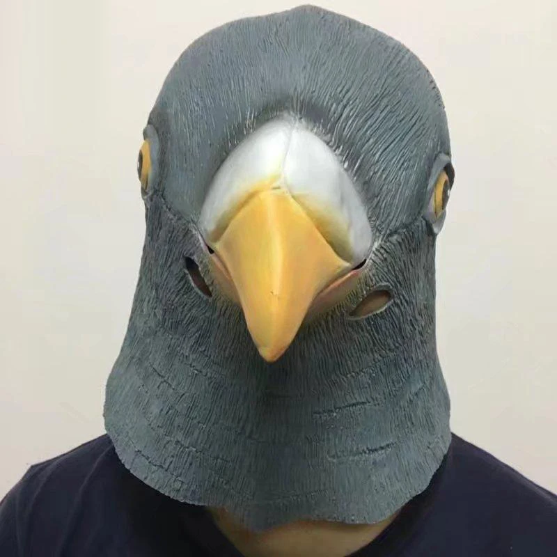 Headgear Pigeon Mask Super Cute Sparrow Mask Latex Animal Headgear Green Bird Headgear Day Dove Creative Party Accessories