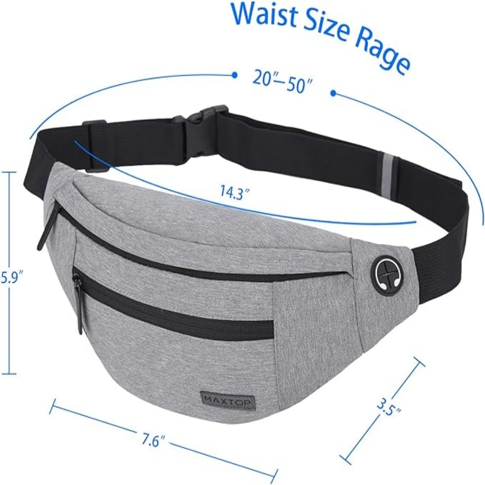 Large Crossbody Fanny Pack with 4-Zipper Pockets,Gifts for Enjoy Sports Festival Workout Traveling Running Casual Hands-Free