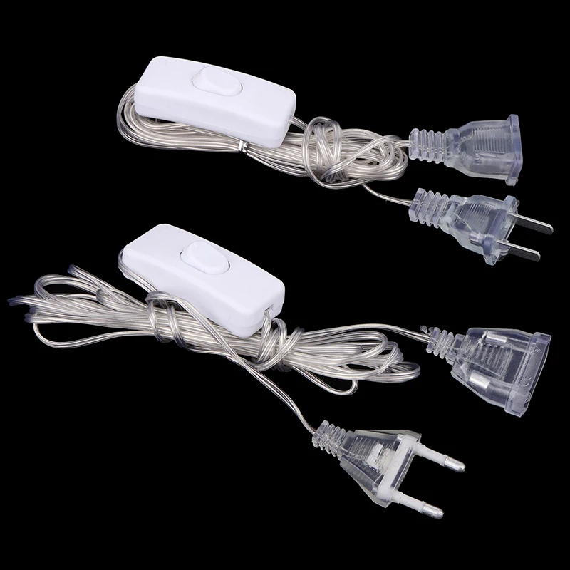 3m Plug Extender Wire Extension Cable EU/US Plug For LED String Light Wedding Navidad Decor Led Garland DIY Christmas Lights