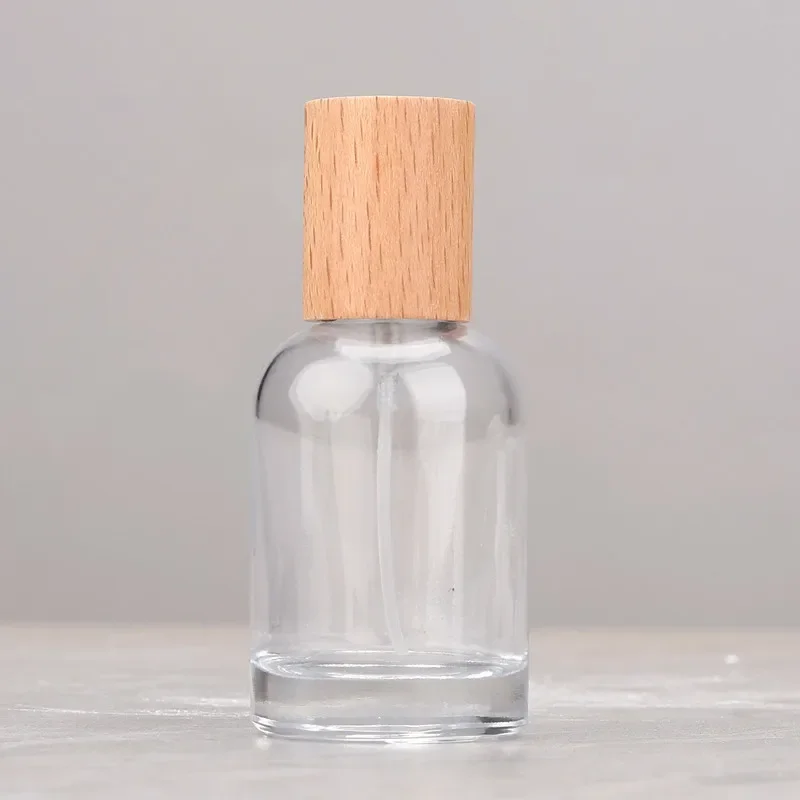 Perfume sub-bottling high-end portable 30ml laboratory, glass spray bottle large capacity replacement empty bottle walnut