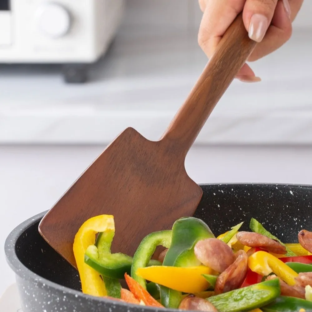 Solid Wood Cooking Spatula Anti-scalding Non Stick Pan Long-handled Shovels Durable Wood Stir Fry Spatula Fried Egg