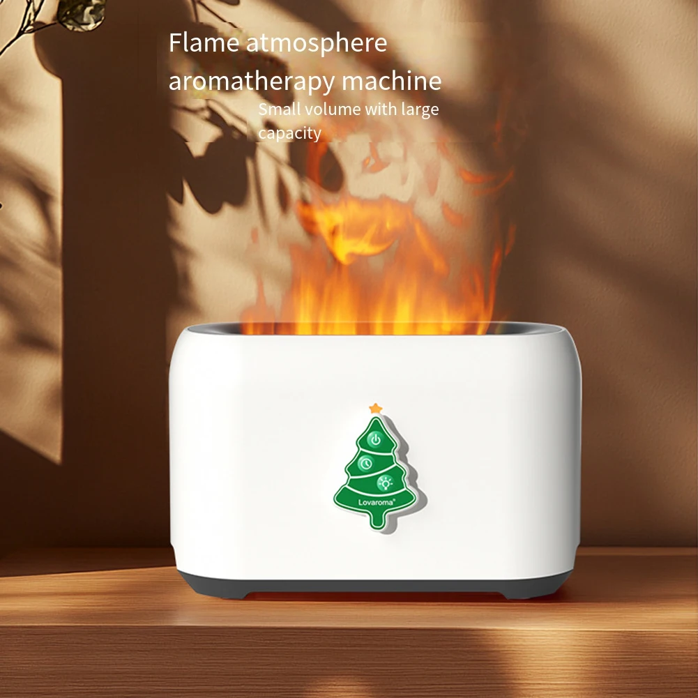 Christmas Flame Humidifier Aromatherapy Machine Remote Control Atmosphere Light Household Christmas Decoration