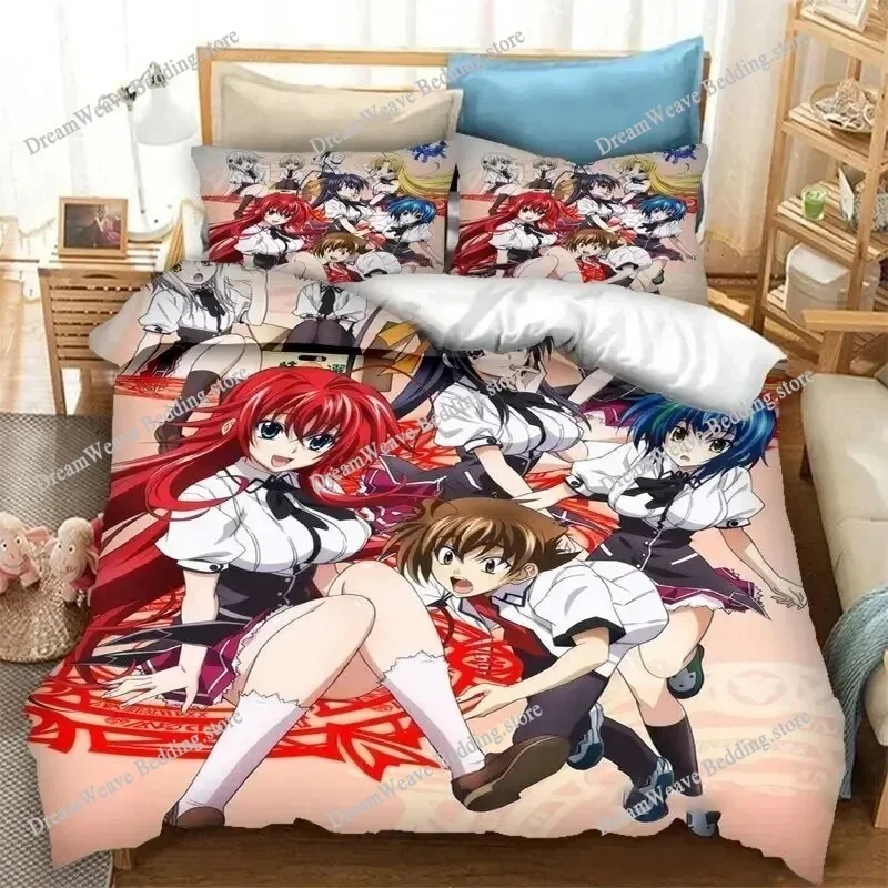 Anime High School DxD Bedding Set Duvet Cover Bedroom Comforter Covers Single Twin King ​Size Quilt Cover Home Textile592592FQH