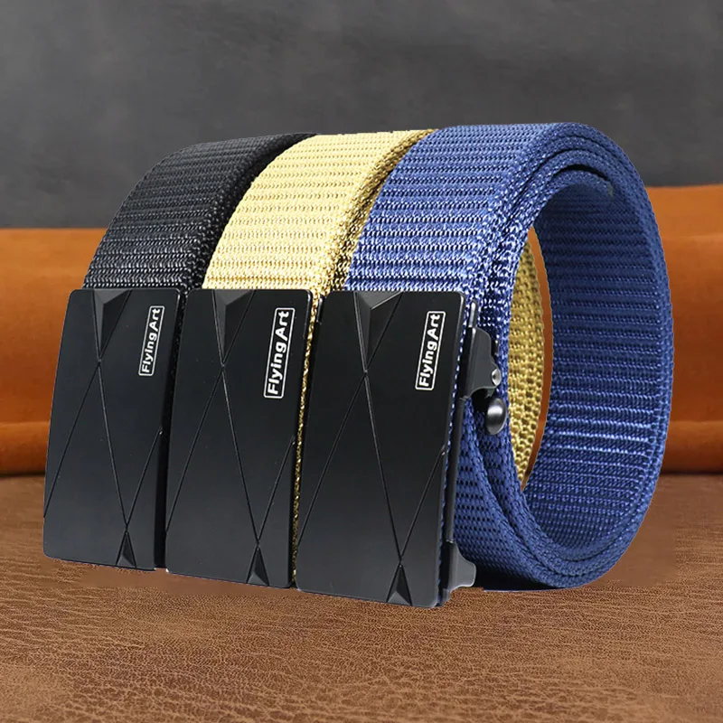 3.5cm Nylon Woven Automatic Buckle Waist Belt For Casual Men And Women's Travel High-Quality Tactical Hunting Comfort Pants Belt