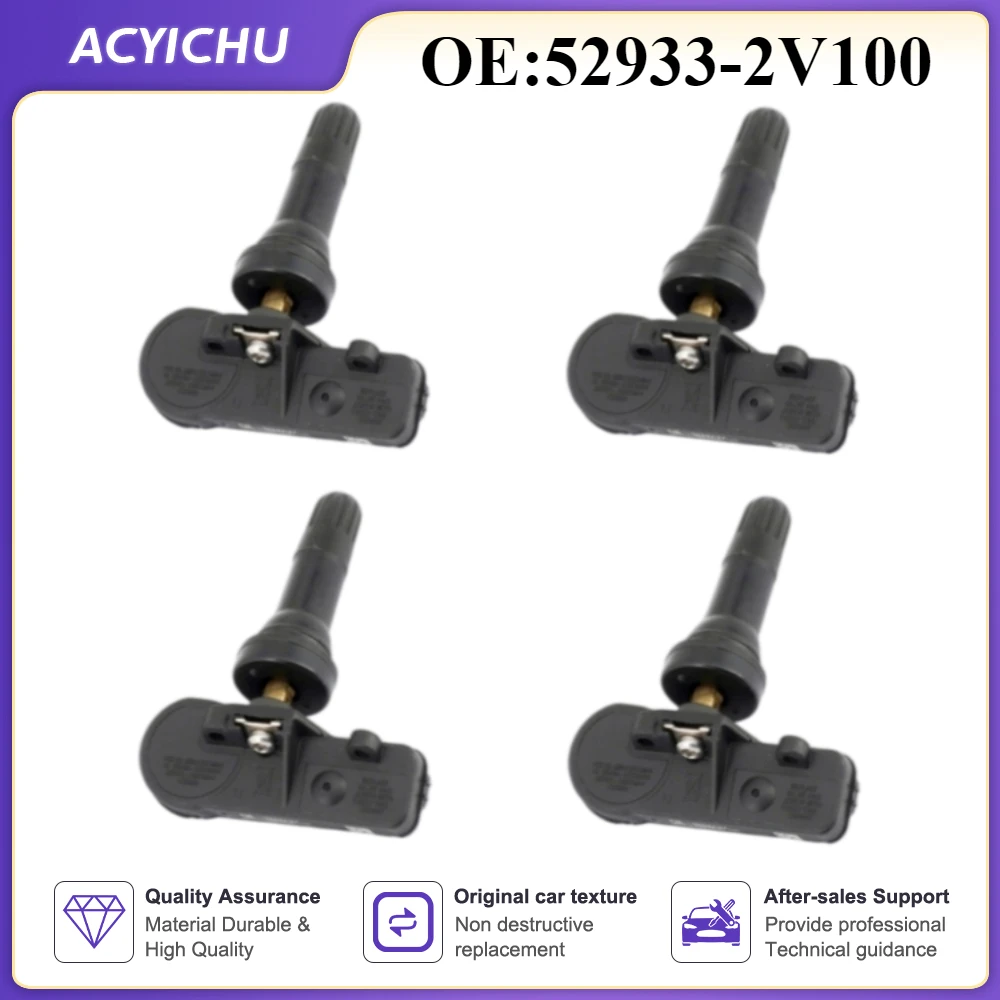 4PCS 529332V100 52933-2V100 TPMS 433MHZ For Hyundai Veloster [FS] 2011-2018 Tire Pressure Monitor System Sensor