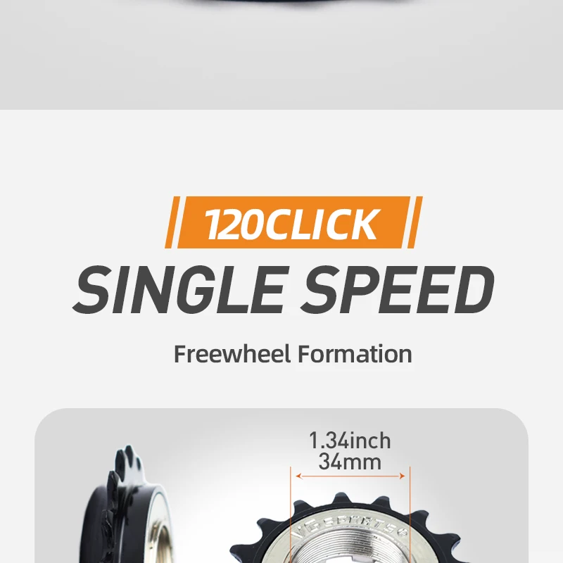 1 Stück VG SPORTS Single Speed Fahrradfreilauf kompatibel mit 1/2'' x 1/8'' Fahrradfreilauf Gewinde Freilauf Ersatzteile – Detail 13