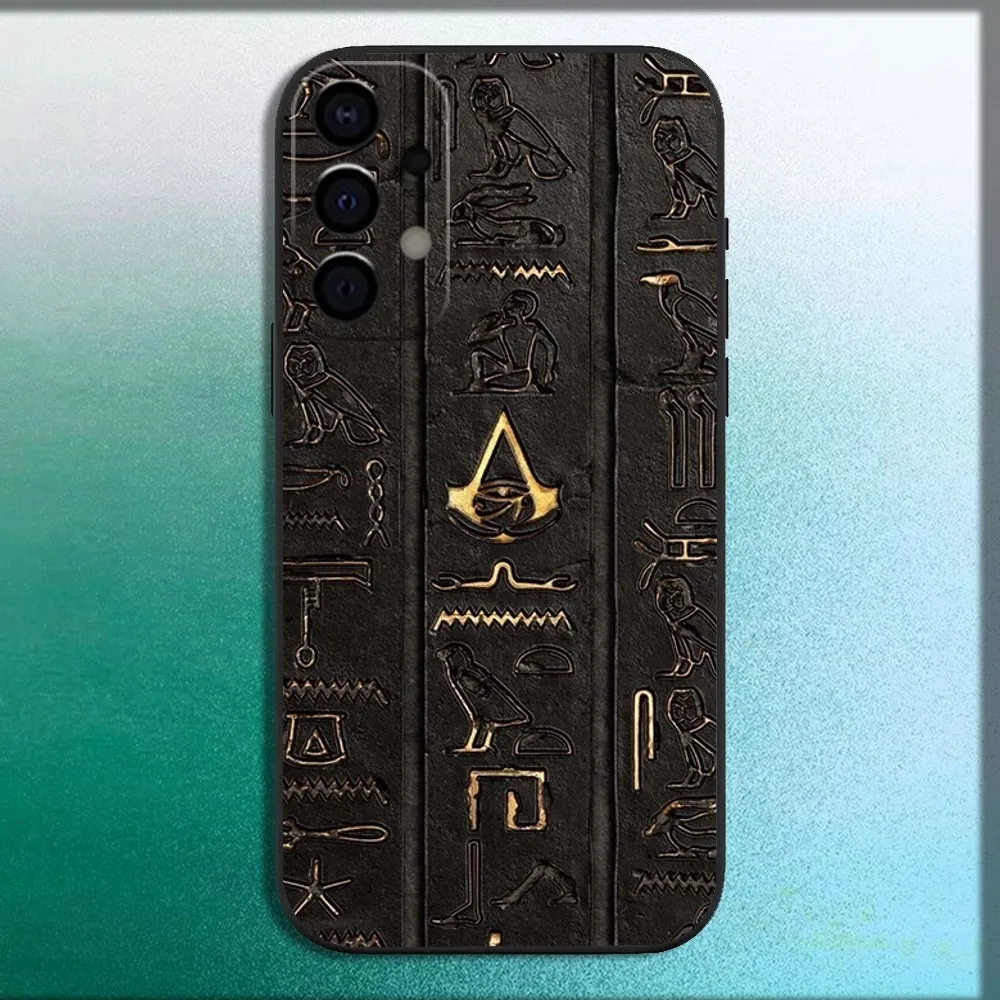 Ancient Egypt Hieroglyph Phone Case For Samsung Galaxy A13,A21s,A22,A31,A32,A52,A53,A71,A80,A91 Soft Black Cover