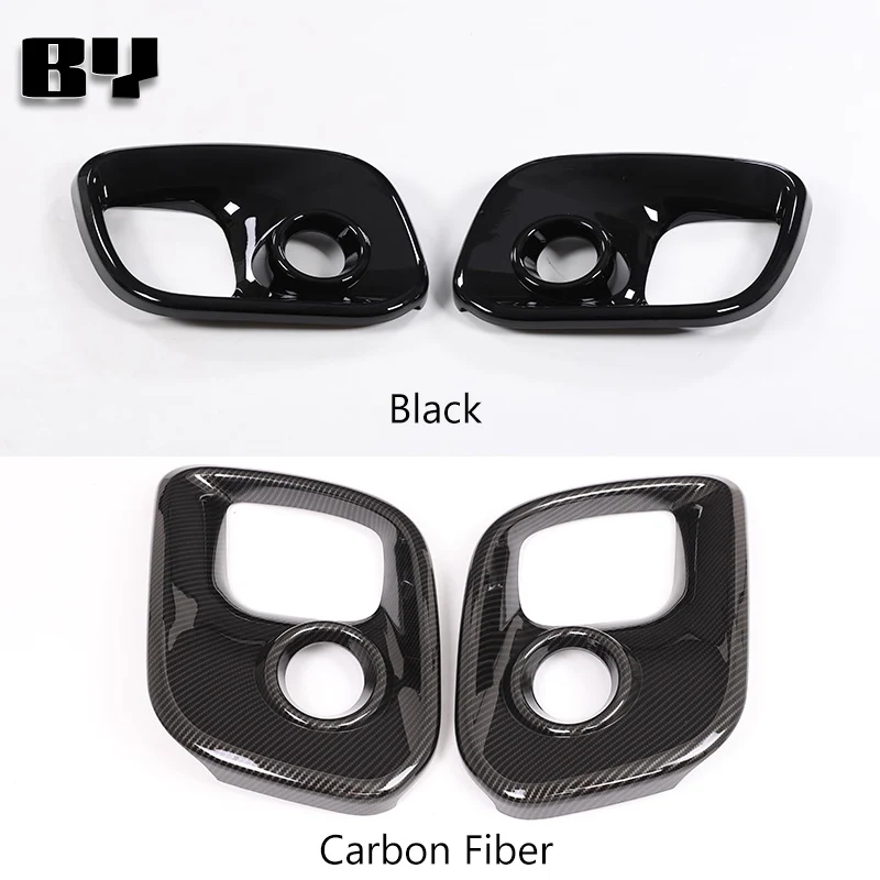 ABS Carbonfaser / Glänzend Schwarz für Abarth 595 695 2017-2024 LHD RHD Auto Frontnebelscheinwerfer-Abdeckung Aufkleber 1 Paar – Detail 4