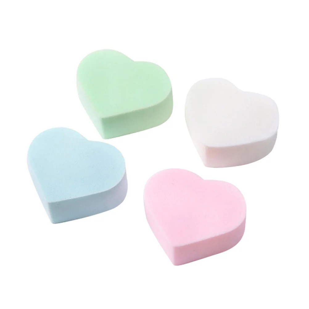 

4 pcs Facial Sponge Soft Smooth Natural Heart Shape Puff Cleansing Makeup Tool Skin Care Cleaning Beauty Cosmetics