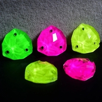 Bling Fat Triangle Sew on Rhinestones Neon DIY Sewing Accessories Crystals Glitter Glass Strass стразы для рукоделия