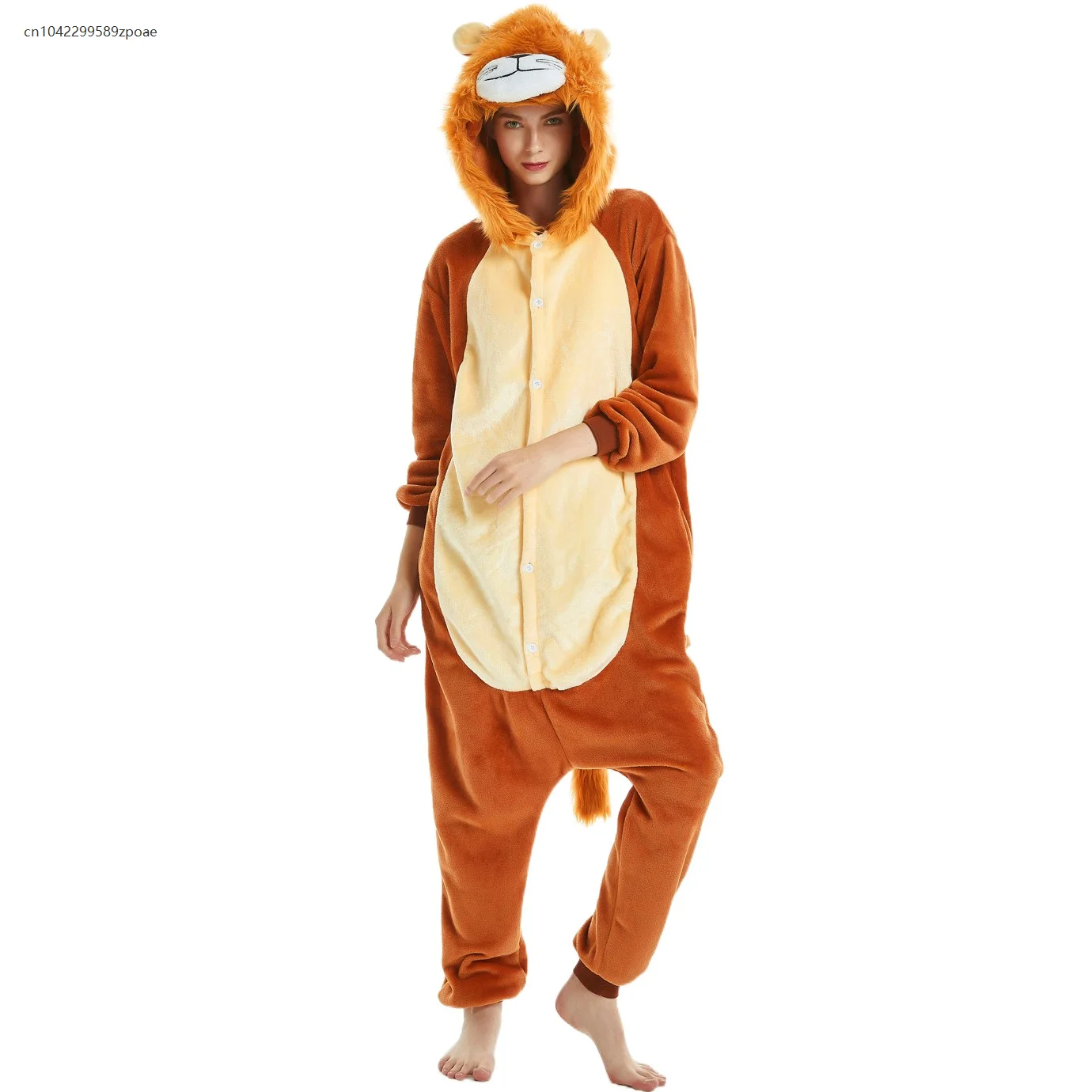 

Animal Pajamas Lion Cartoon Bodysuit Women's Warm Pajamas Anime Adult Boys And Girls Pajamas Flannel Bodysuit Home Clothes 2025