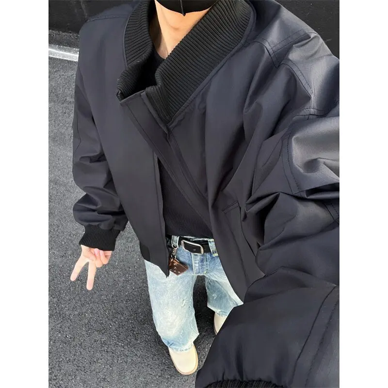 Spring Black Jacket Men Fashion Casual Baseball Jacket Men Streetwear Hip-hop Loose Bomber Jacket Men Oversized Jackets Coat